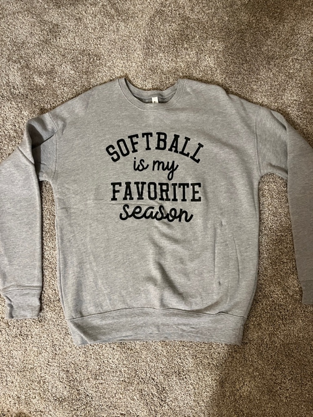 Bella Canvas Gray Sweatshirt "Softball is my Favorite Season"